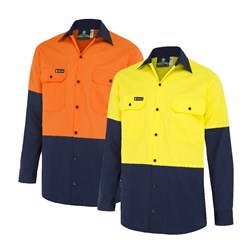 WS Workwear Mens Hi-Vis Ripstop Button-Up Shirt